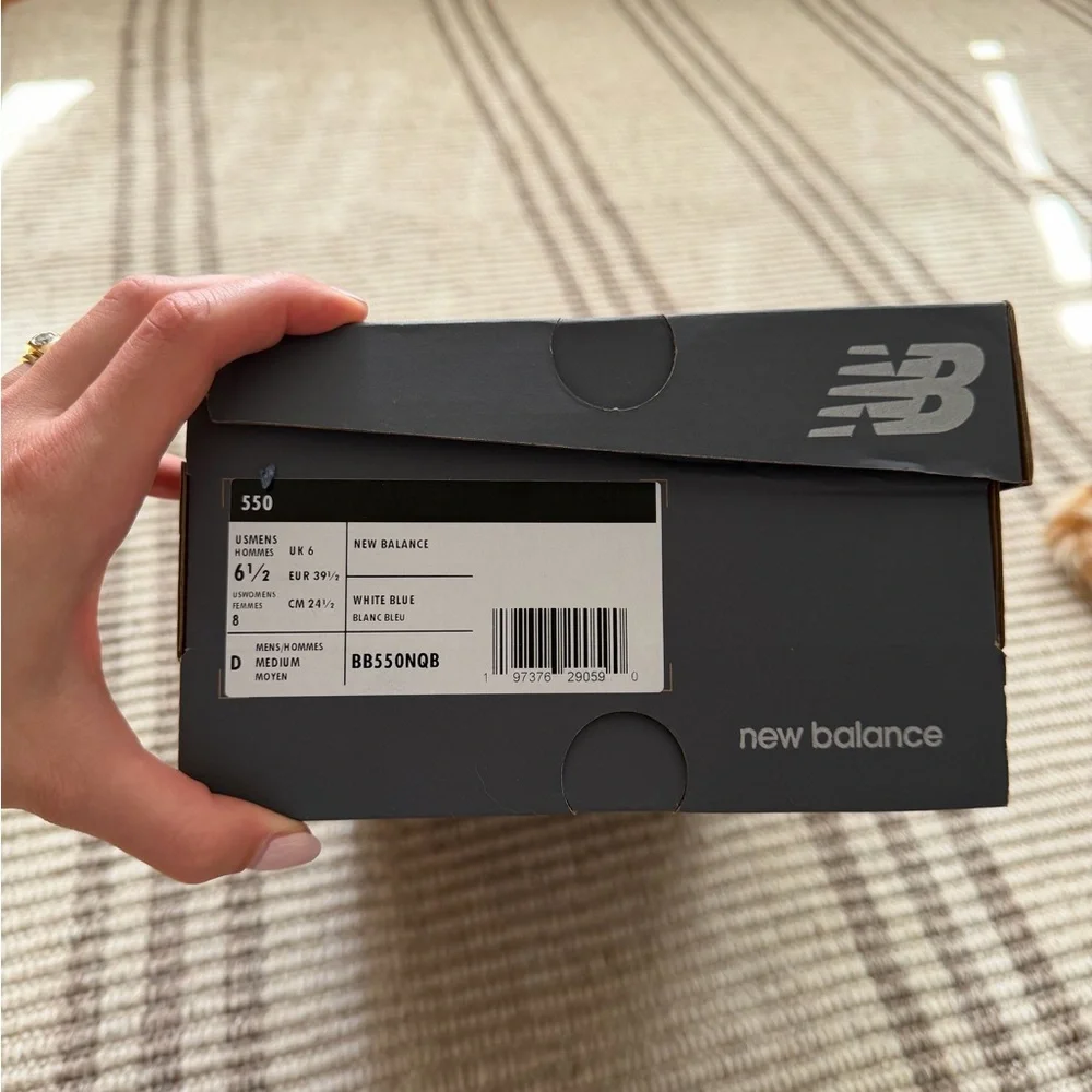 New Balance 550 White Navy Athletic Sneakers